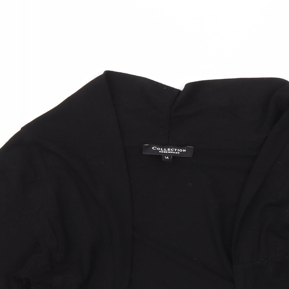 Womens UK Size 14 Debenhams Black Cardigan Jumper