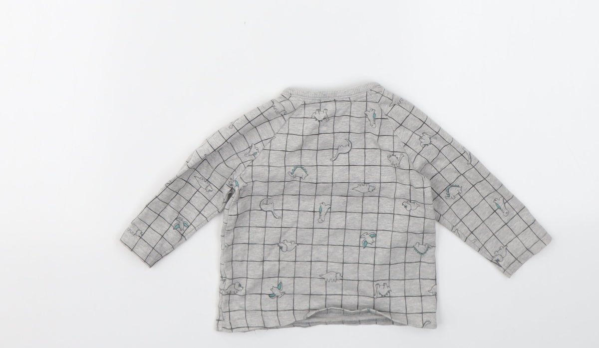 Back view of George boys’ grey geometric basic t-shirt, size 0-3, months