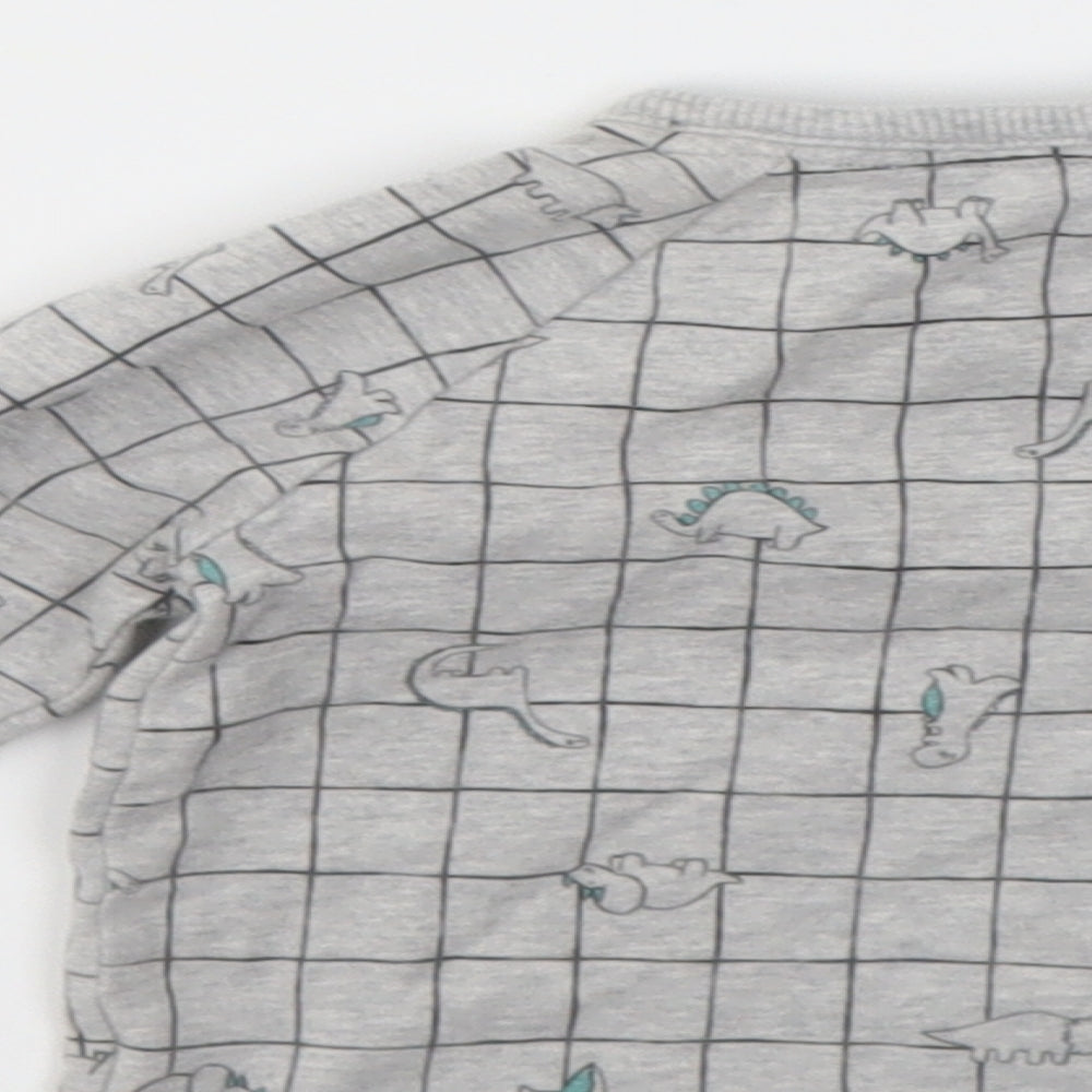 Brand and care label for George boys’ grey geometric basic t-shirt, size 0-3, months