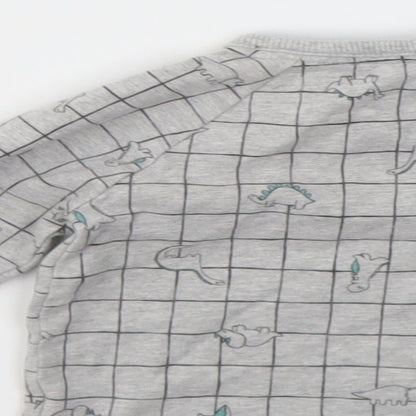 Brand and care label for George boys’ grey geometric basic t-shirt, size 0-3, months