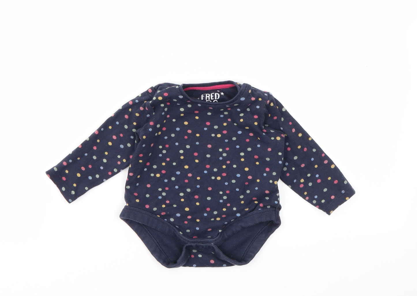 F&F Girls Blue Geometric  Babygrow One-Piece Size 6-9 Months