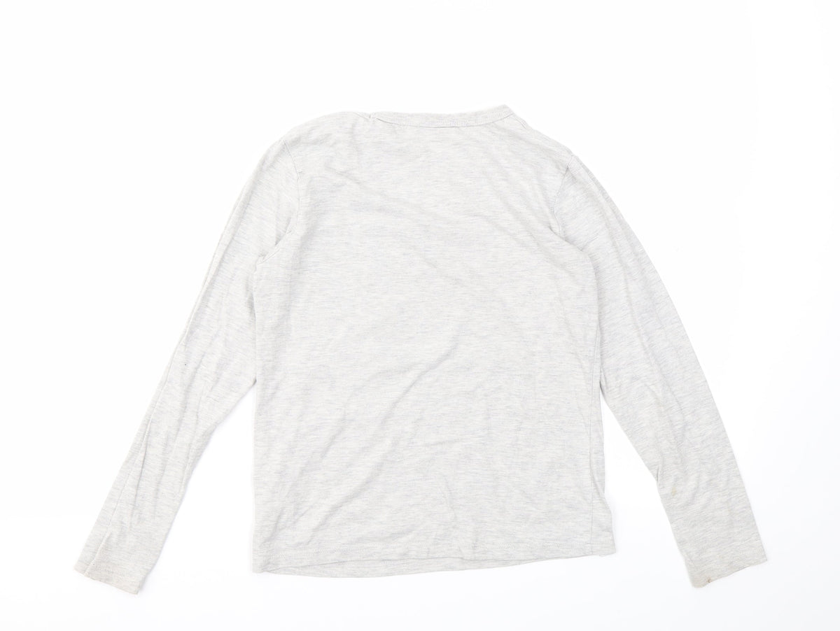 Back view of H&M boys’ grey geometric basic t-shirt, size 9, years
