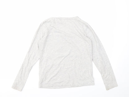 Back view of H&M boys’ grey geometric basic t-shirt, size 9, years