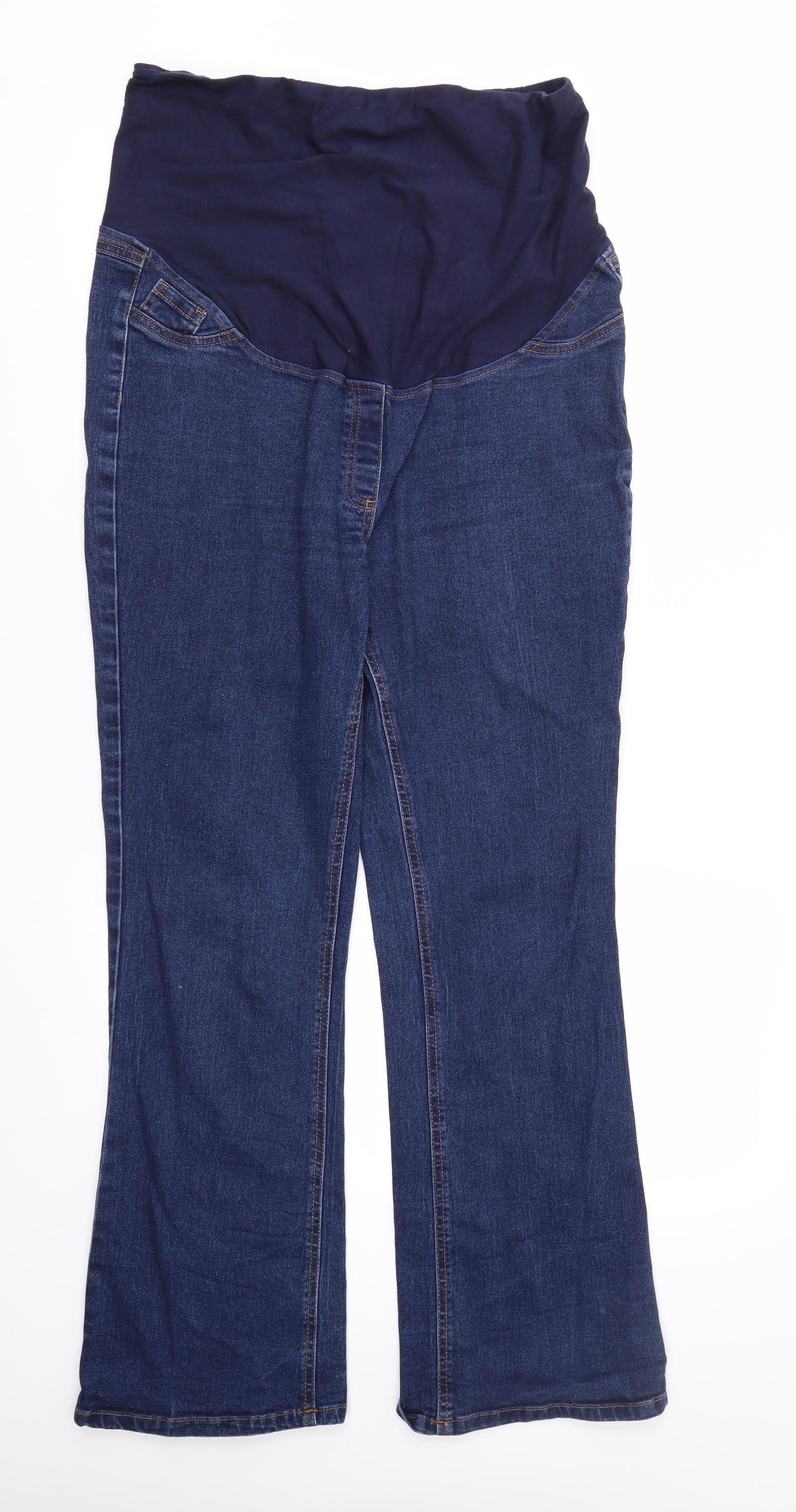 Womens UK Size 12 Papaya Regular Fit Straight Blue Jeans