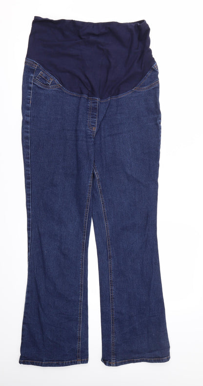 Womens UK Size 12 Papaya Regular Fit Straight Blue Jeans