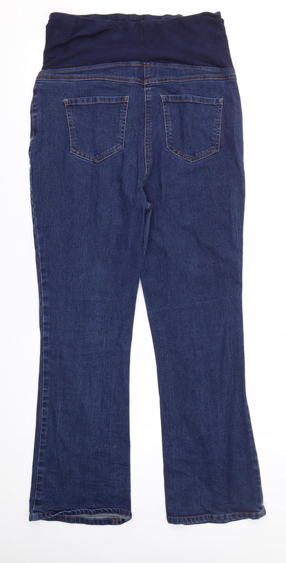 Womens UK Size 12 Papaya Regular Fit Straight Blue Jeans