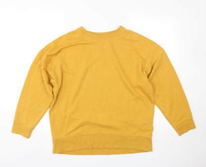 Additional front view of New Look women’s yellow pullover sweatshirt, size UK 8