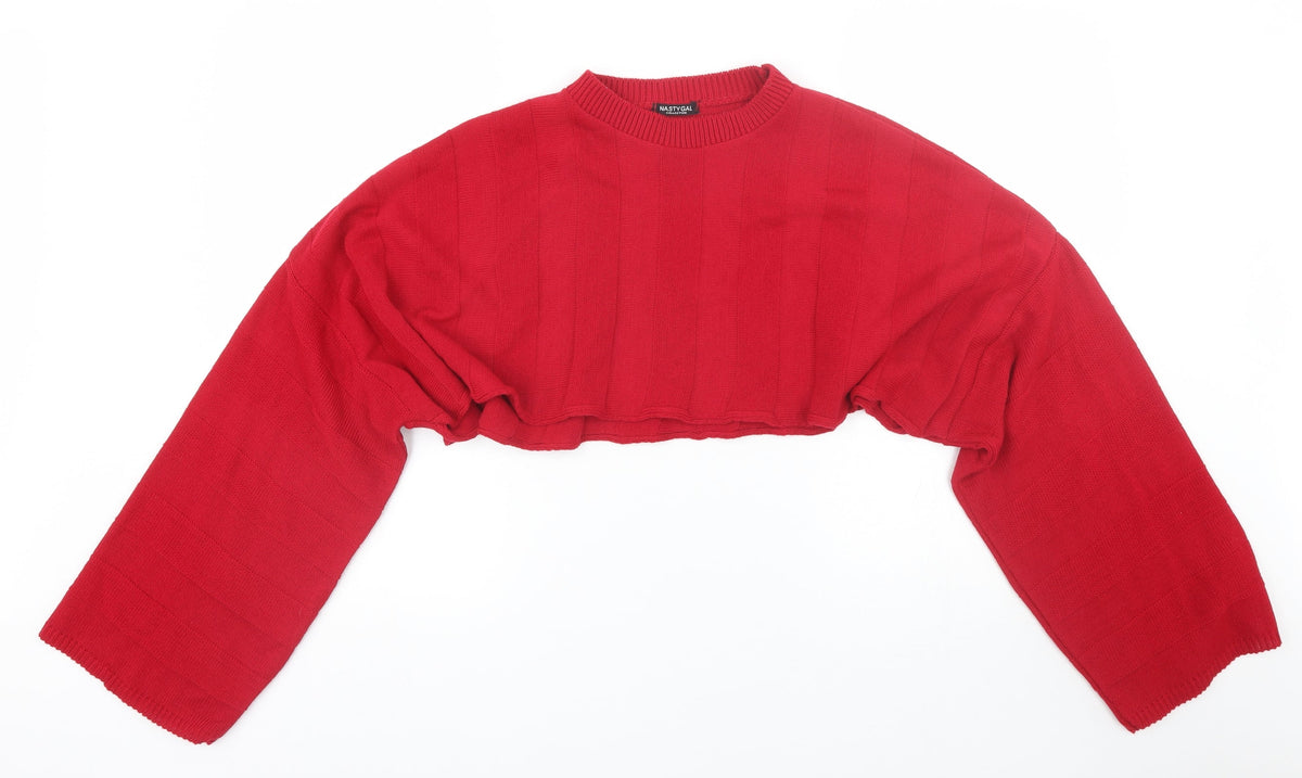 Front view of Nasty Gal women’s red striped jumper one size