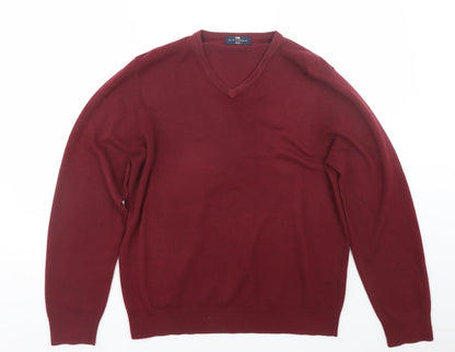 M&S Mens Red   Pullover Jumper Size L