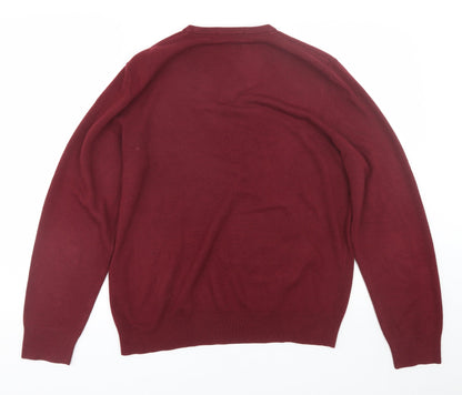 M&S Mens Red   Pullover Jumper Size L