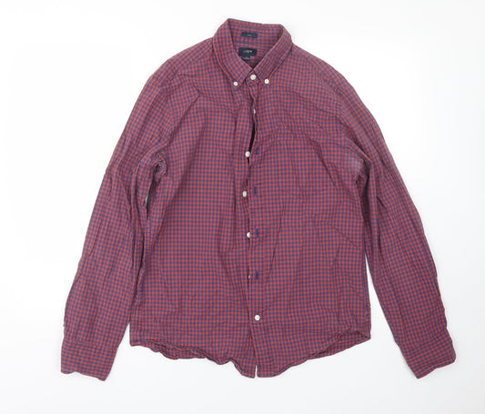 Mens UK Size M J crew Red  Button-Up Long Sleeve Casual Shirt