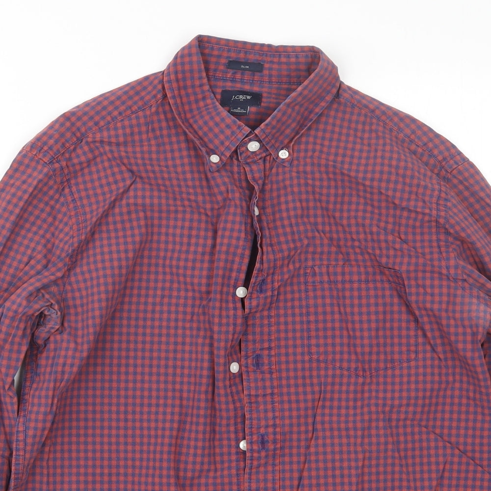 Mens UK Size M J crew Red  Button-Up Long Sleeve Casual Shirt