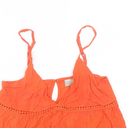 Womens UK Size 8 ASOS Orange Basic Tank
