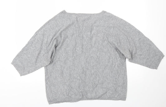 Womens UK Size 18 South Grey Basic T-Shirt
