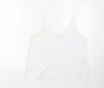 Womens UK Size 12 Topshop White Basic Tank