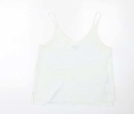 Womens UK Size 12 Topshop White Basic Tank