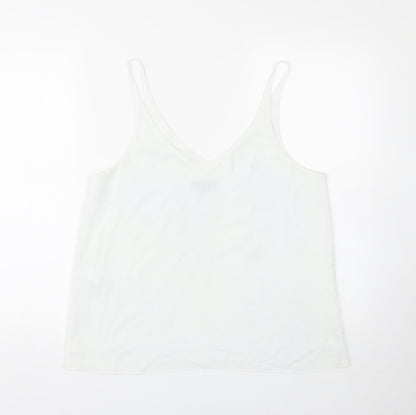 Womens UK Size 12 Topshop White Basic Tank