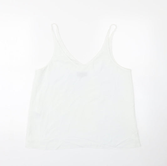 Womens UK Size 12 Topshop White Basic Tank