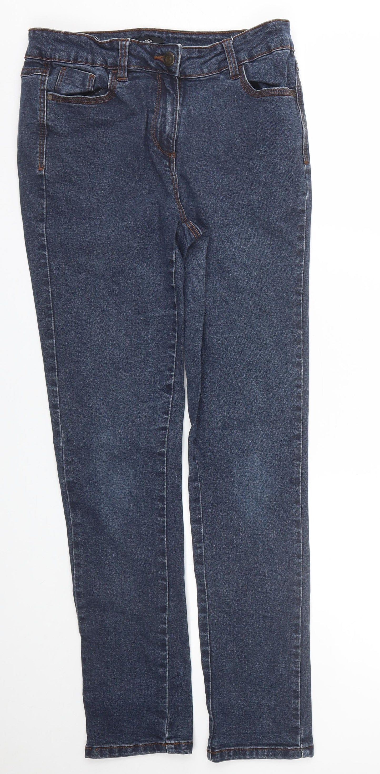 M&Co Womens Blue  Denim Skinny Jeans Size 10 L28 in