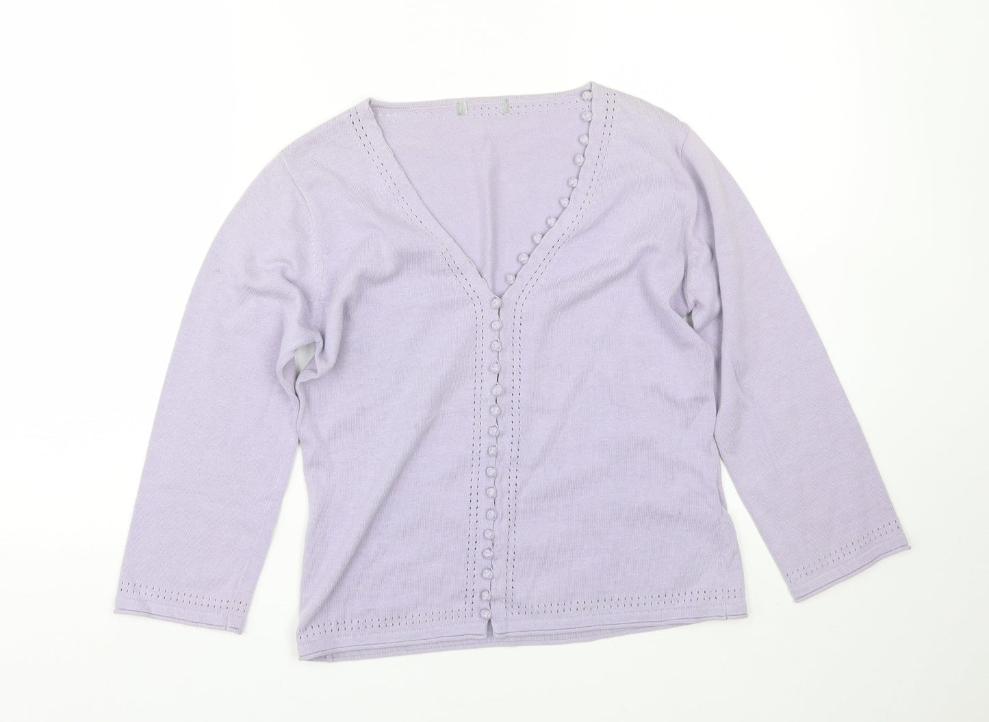 Womens UK Size 10 Preworn Purple Cardigan Jumper