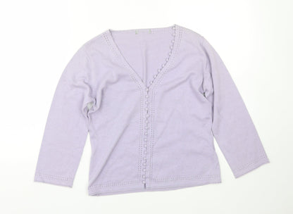Womens UK Size 10 Preworn Purple Cardigan Jumper