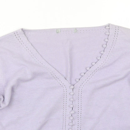 Womens UK Size 10 Preworn Purple Cardigan Jumper