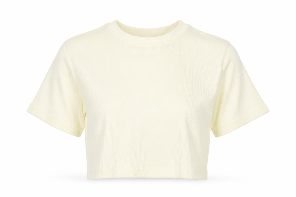 Womens UK Size 8 Nasty Gal Yellow Cropped T-Shirt