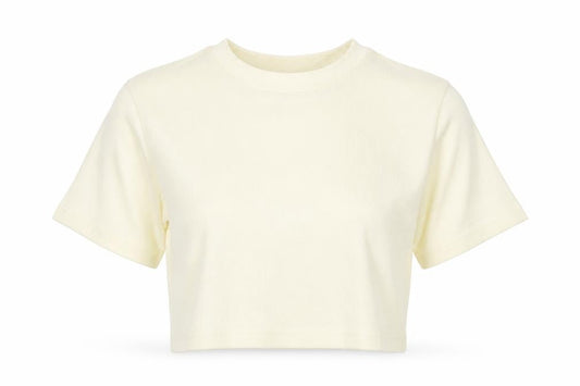 Womens UK Size 8 Nasty Gal Yellow Cropped T-Shirt
