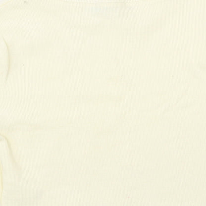 Nasty Gal Womens Yellow   Cropped T-Shirt Size 8