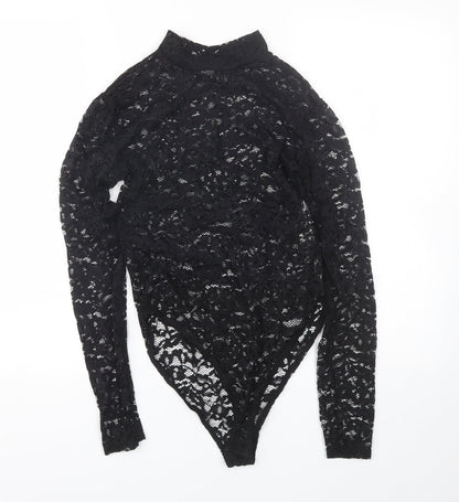 Primark Womens Black Floral  Catsuit One-Piece Size S  - Transparent