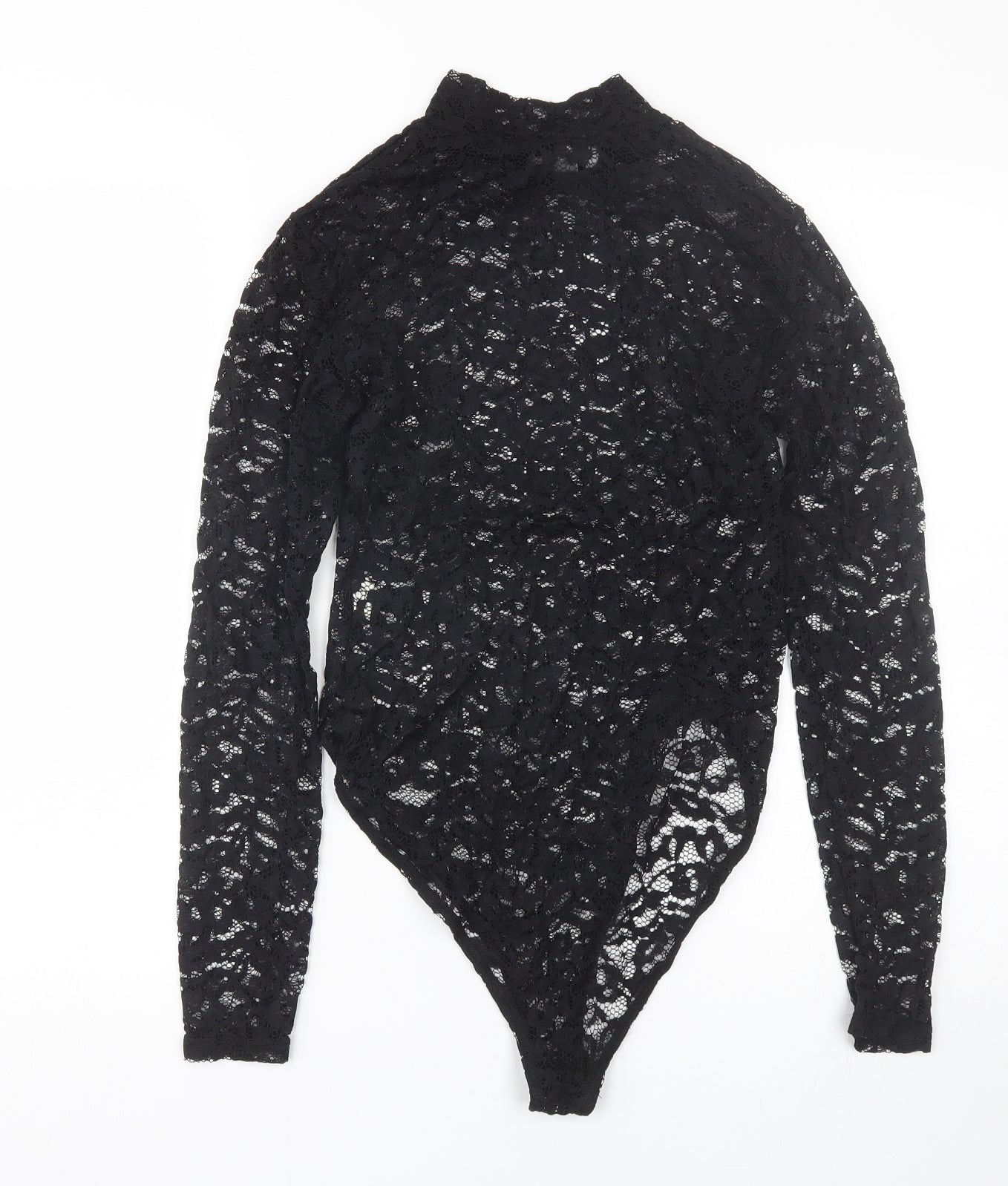 Primark Womens Black Floral  Catsuit One-Piece Size S  - Transparent