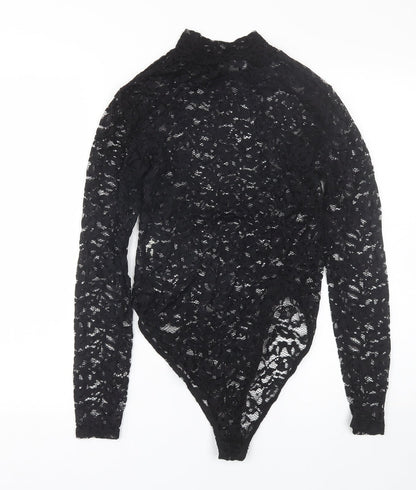 Primark Womens Black Floral  Catsuit One-Piece Size S  - Transparent