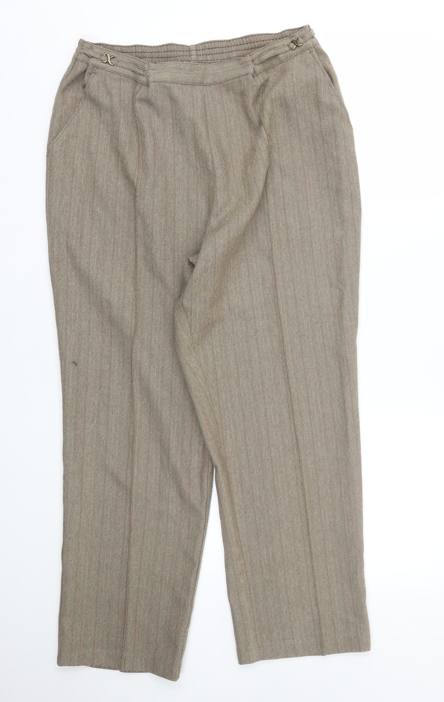 Womens UK Size 16 M&S Regular Fit Capri Brown Trousers