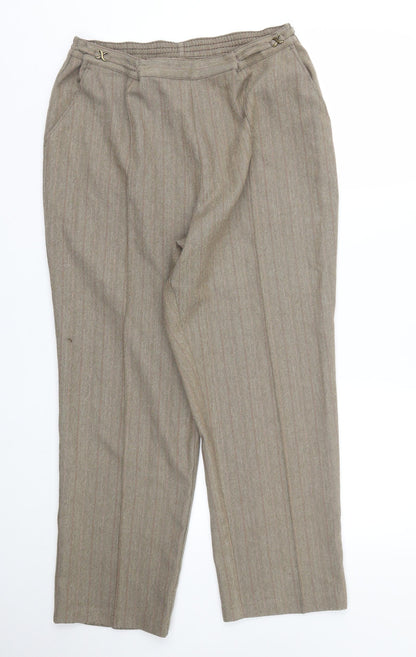 Womens UK Size 16 M&S Regular Fit Capri Brown Trousers