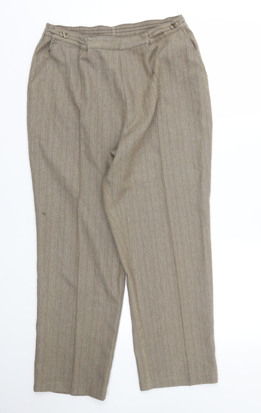 Womens UK Size 16 M&S Regular Fit Capri Brown Trousers