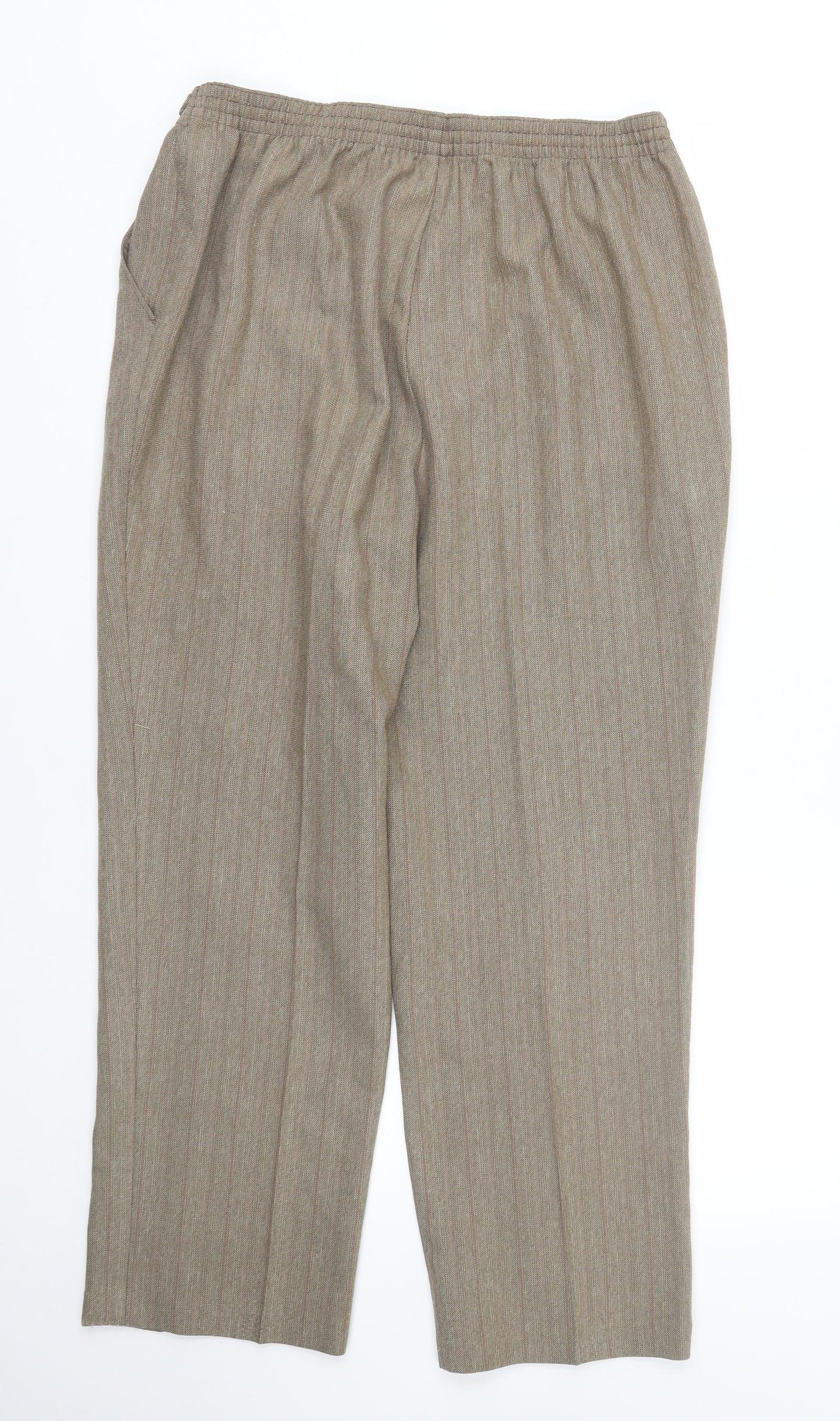 Womens UK Size 16 M&S Regular Fit Capri Brown Trousers