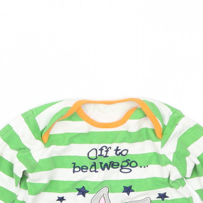 George Baby Green Striped  Cami Pyjama Top Size 9-12 Months  - Baby Looney Tunes