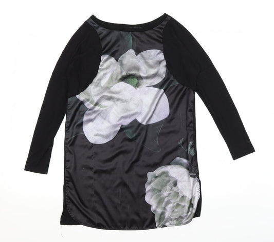 Womens UK Size 6 Cherry Couture Black Basic T-Shirt