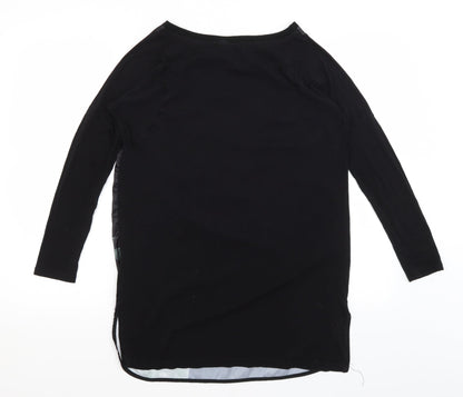 Womens UK Size 6 Cherry Couture Black Basic T-Shirt