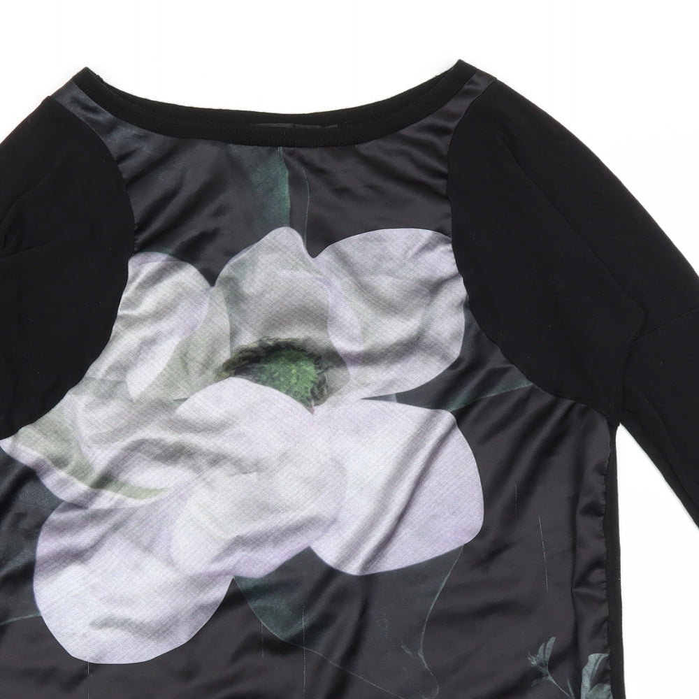 Womens UK Size 6 Cherry Couture Black Basic T-Shirt