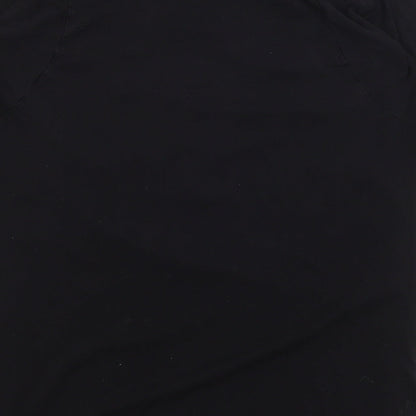 Womens UK Size 6 Cherry Couture Black Basic T-Shirt