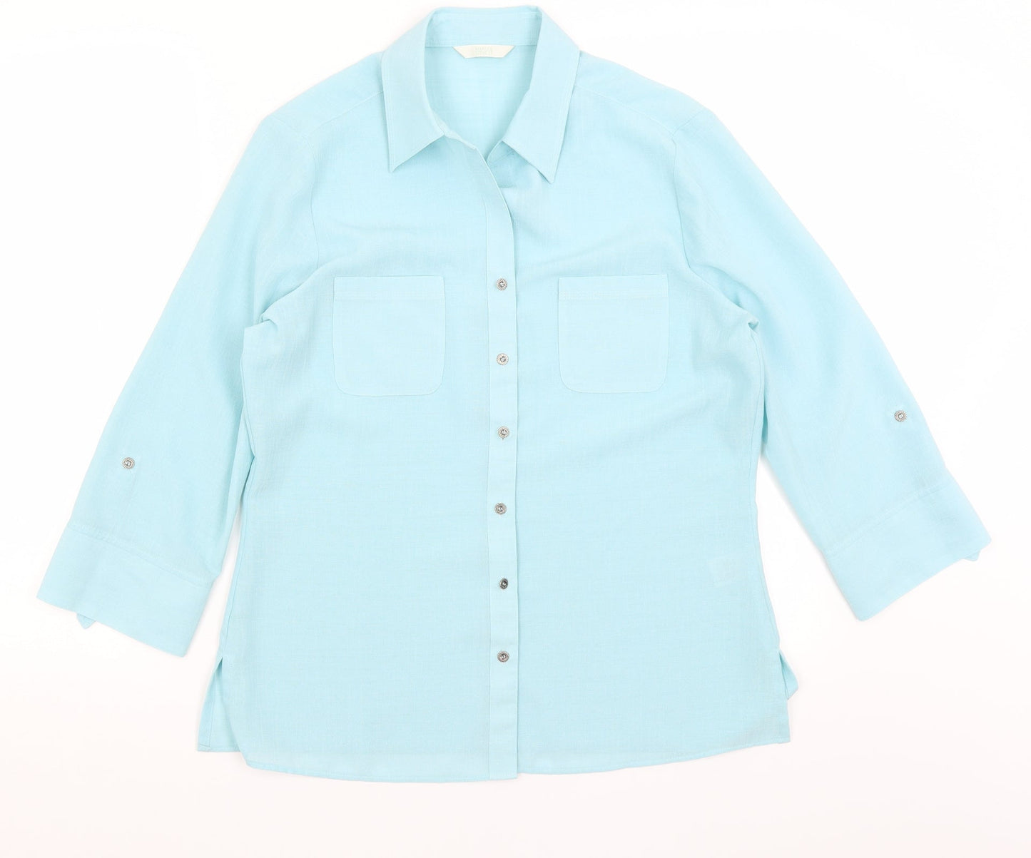 M&S Womens Blue   Basic Button-Up Size 12