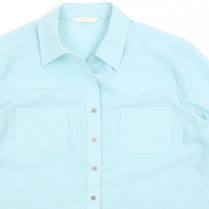 M&S Womens Blue   Basic Button-Up Size 12