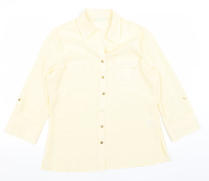 M&S Womens Yellow   Basic Button-Up Size 12