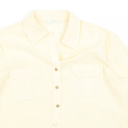 M&S Womens Yellow   Basic Button-Up Size 12