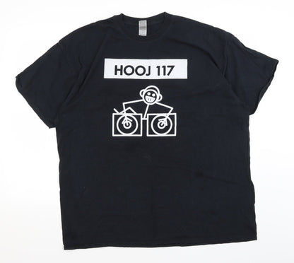 Mens UK Size 2XL Gildan Black  T-Shirt