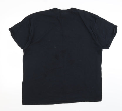 Mens UK Size 2XL Gildan Black  T-Shirt