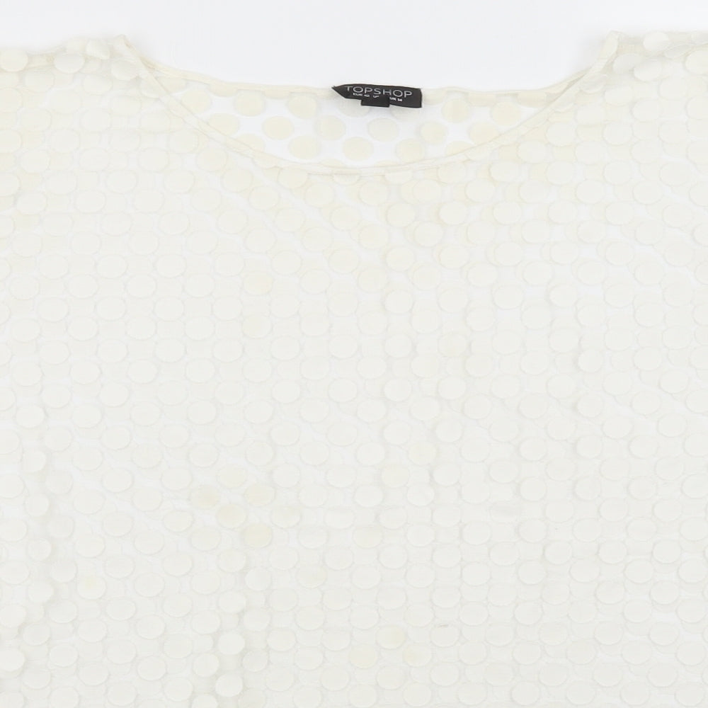 Womens UK Size 14 Topshop Ivory Basic T-Shirt