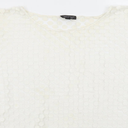 Womens UK Size 14 Topshop Ivory Basic T-Shirt