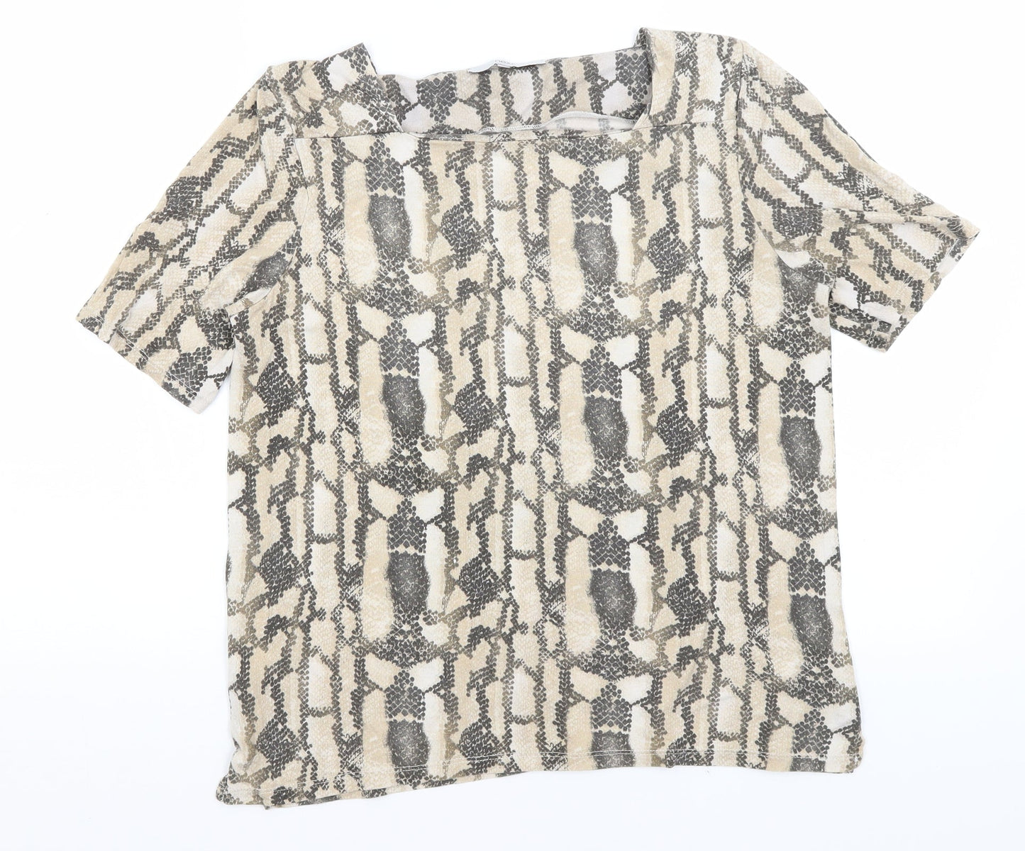 NEXT Womens Brown Animal Print  Basic T-Shirt Size 14